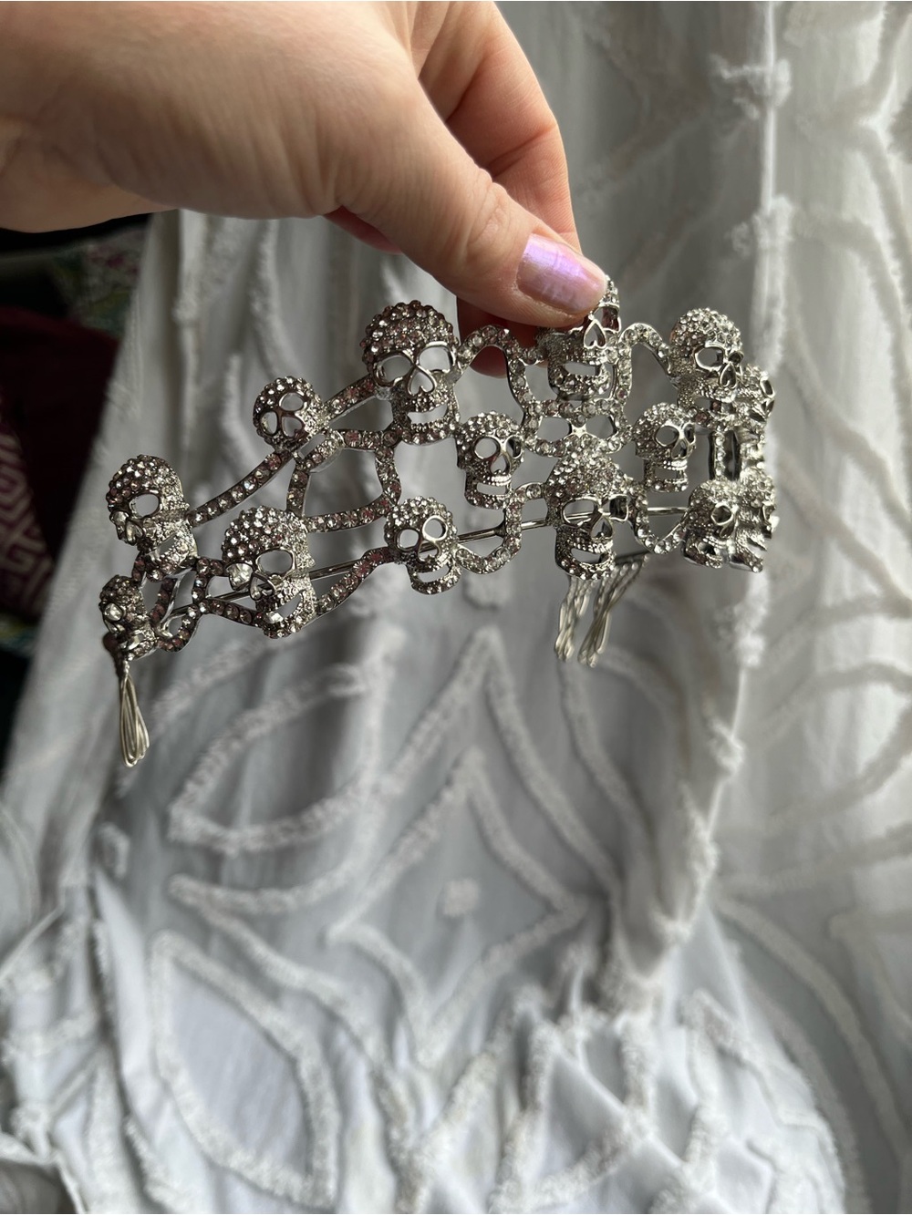 Rhinestone Skull Tiara